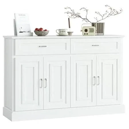 Sideboard Buffet Cabinet, Modern Kitchen Cabinet with 2 Drawers and Ad