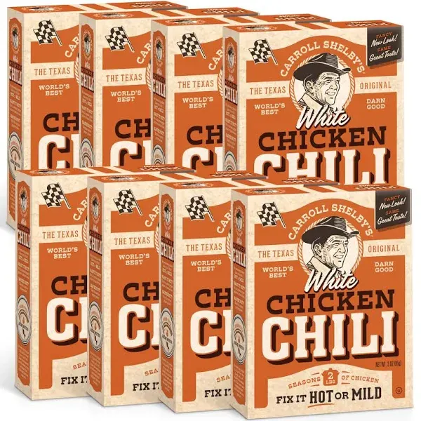 Carroll Shelby's Original Texas Brand White Chicken Chili Kit 3oz Box (Pack of 3)