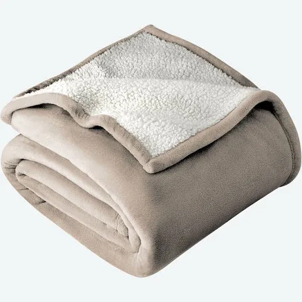 Bare Home Sherpa Fleece Blanket - Reversible Plush Bed