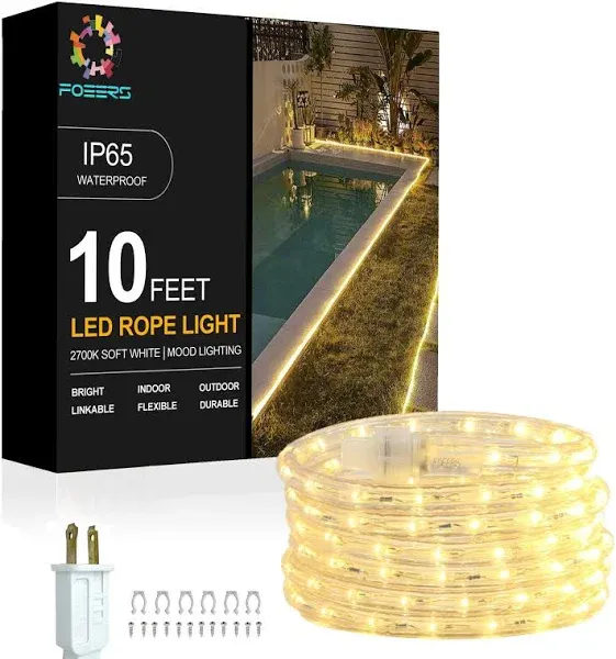 FOEERS 10Ft 110V LED Rope Lights