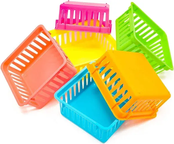 Bright Creations 12 Pack 6 Colors Plastic Pen & Pencil Storage Baskets