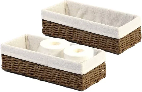 Bathroom Wicker Baskets for Organizing Basket Storage Basket for Toilet Tank ...