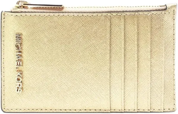 Michael Kors Jet Set Travel Top Zip Card Case Wallet Coin Pouch