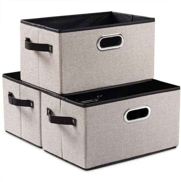 PRANDOM Large Fodable Storage Bins 3-Pack