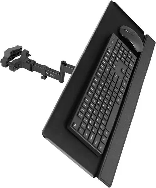 VIVO Steel Universal Full Motion Pole Mount, 26 Inch Keyboard and Mouse Tray