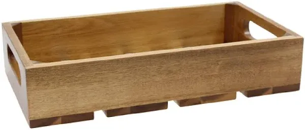 Tablecraft CRATE14 Acacia Wood Gastronorm Serving & Display Crate