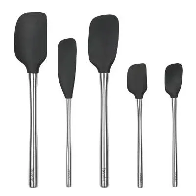 Tovolo Flex-Core Silicone and Stainless Steel 5-Piece Spatula Set Gray