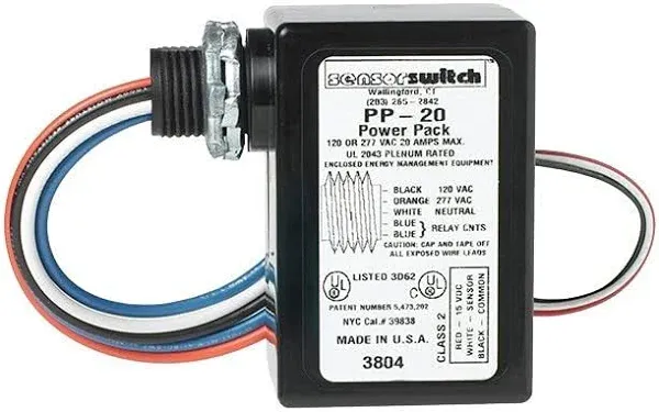 SensorSwitch PP20, Power Supply for Room Occupancy Sensor w/relay, (Quantity 1)