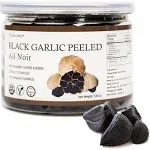 Orgnisulmte Canada Peeled Black Garlic Fermented for 90 Days Peeled Multiple Clove Super Foods Healthy Snack Ready to Eat 7.05 oz