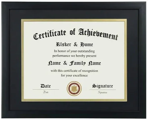 ELSKER&HOME 8.5x11 Certificate Frame - Classic Coffee Color Frame - Document&Certificate - Displays Diploma 8.5x11 Inch - for Degree/Award(2 Pack)