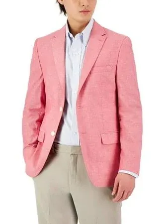 Tommy Hilfiger Mens Conrad Woven Modern-Fit Two-Button Blazer Pink 36S