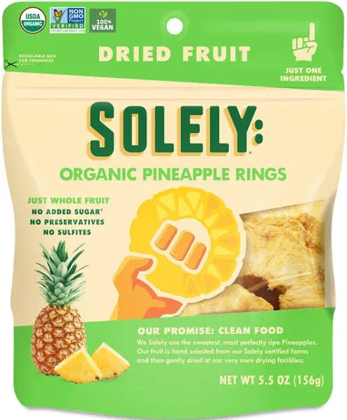 Solely Organic Dried Pineapple Rings