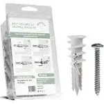 Premium Self-Drilling Drywall Anchors | used On Drywall, Plaster Board, Sheetrock, Gypsum, Hollow Wall | 50#8x 1-1/4 Philips Screws and 50 Plastic