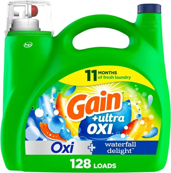 Gain Ultra Oxi Boost Liquid Laundry Detergent Waterfall Delight (184 fl oz)