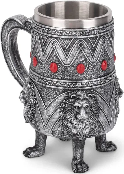 Cottage Garden Lion Jeweled Goblet Chalice Mug