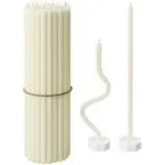 BlueBee Pure Beeswax Candles Bulk for Home - 40pcs Tall Thin Taper Candles + 2 H