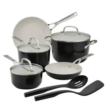 Meyer Corp 12573 KitchenAid Ceramic Forged Aluminum 10 Piece Nonstick Cookware