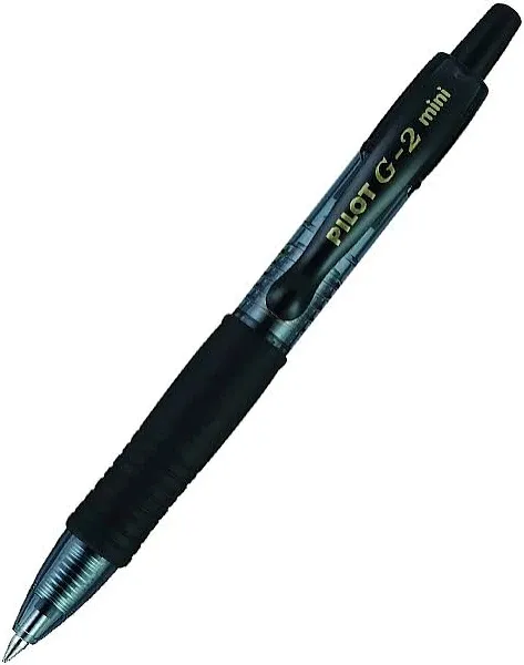 Pilot G2 Mini Retractable Gel Pen, Fine 0.7mm, Black Ink/Barrel, 4/Pack