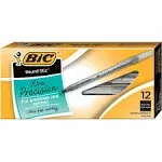 BIC Round Stic Ball Pen, Fine Point, 0.8 mm, Black Ink, Pack of 12