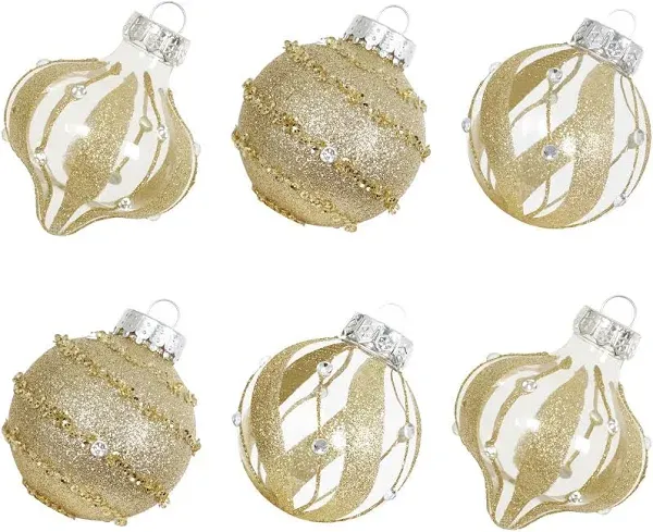 XmasExp Christmas Ball Ornaments Set-70mm/2.76" Beige Large Shatterproof Pastic Farmhouse Xmas Tree Decoration Delicate Hanging Ornaments (12 Counts,Beige)