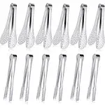 12 Pack Mini Tongs Serving Tongs Salad tongs Small Tongs for Serving Food, St...