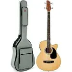 Best Choice Products Natural Acoustic Electric Bass Guitar with Equalizer Solid Construction