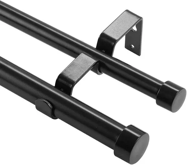 VEVOR Double Rod Curtain Rods 36-72 Adjustable Length Finials