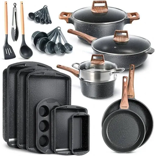 Bakken-Swiss 20-Piece Kitchen Cookware Set – Non-Stick Granite