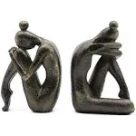 Lukitas Decorative Girl Thinker Bookends | adamsbargainshop