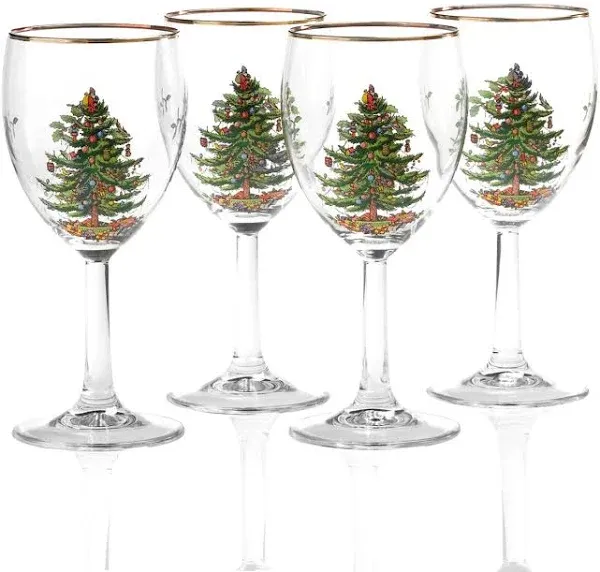 Spode Christmas Tree Wine Glasses (Set of 8)