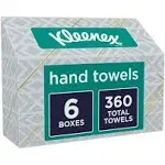 Kleenex Hand Towels, Single-Use Disposable Paper Towels, 6 Boxes, 60 Towels per Box (360 Towels Total), Size: 60 Count (Pack of 6), White