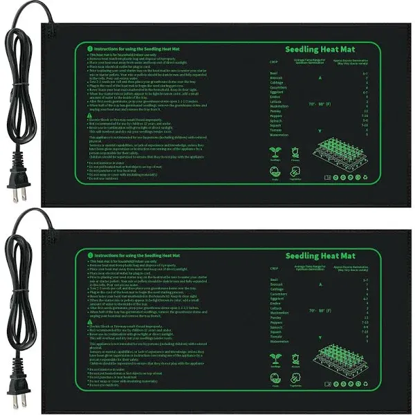 2 Pack Seedling Heat Mat for Seed Starting,10" x 20.75" Waterproof Heating Pad for Indoor Plants Germination …