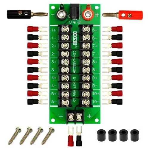 20Amp 2x10 Position Barrier Terminal Block Distribution Module for AC DC