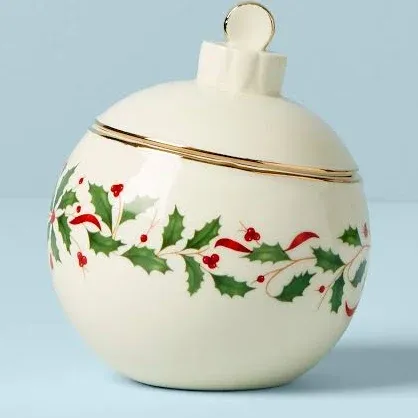 Lenox Holiday Ornament Figural Candy Jar