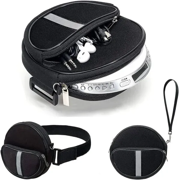 Portable CD Player Holder with CD Case Water Resistant Fanny Pack with Wrist