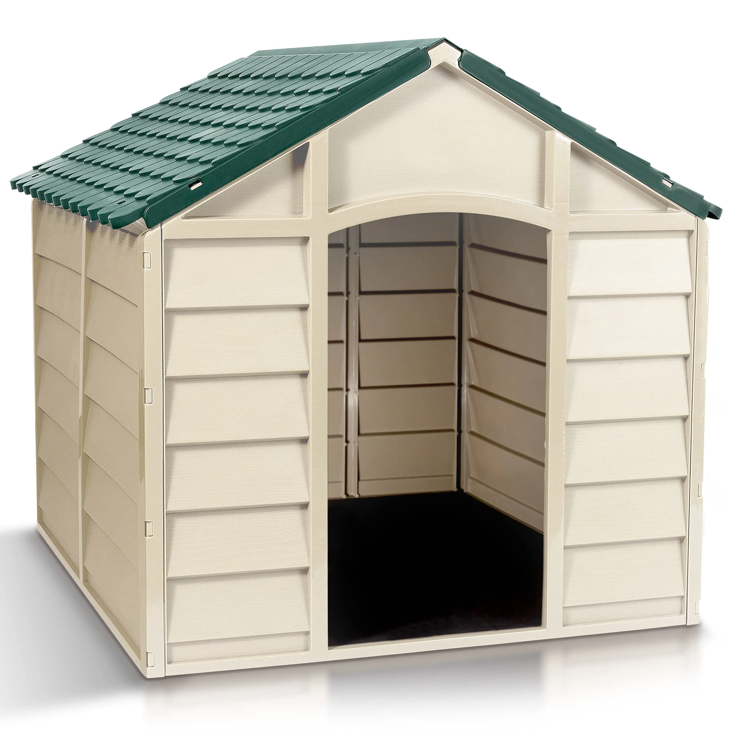 Starplast Small Dog Kennel: 1 Outdoor Plastic Pet House, Weather & Water Resistant, Easy to Assemble, 27.9 x 27.9 x 26.8 Inches, 2 Color Options 10-701