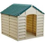 Starplast Large Dog House, Beige Green Beige &amp; Green Large