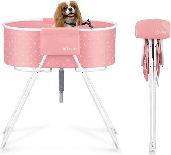 Furesh Elevated Folding Pet Bath Tub and Wash Station for Bathing, Shower and Grooming