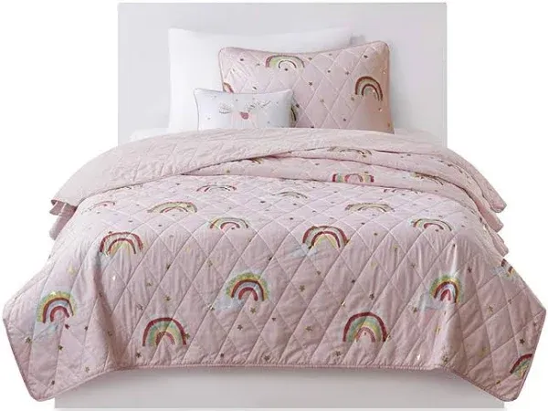 Mi Zone Kids Alicia Rainbow Reversible Coverlet Set