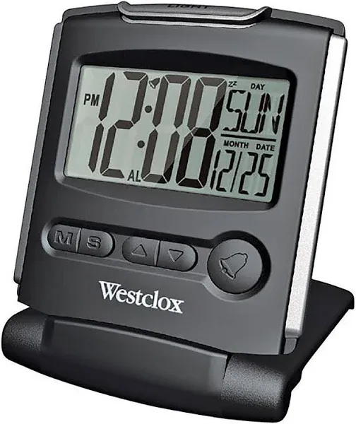 Westclox 72028 Travel Alarm Clock, Bluelight LCD