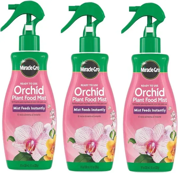 Miracle-Gro Ready to Use Orchid Plant Food Mist, Indoor Orchid Plants, 8 oz, 3-Pack