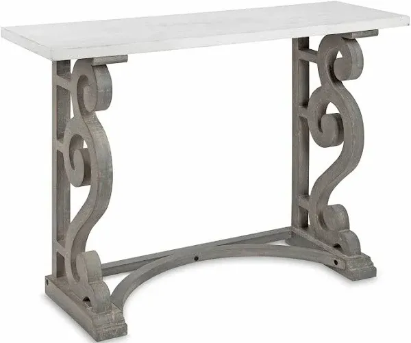 Kate and Laurel Wyldwood Country French Solid Wood Console Table (Rustic White)