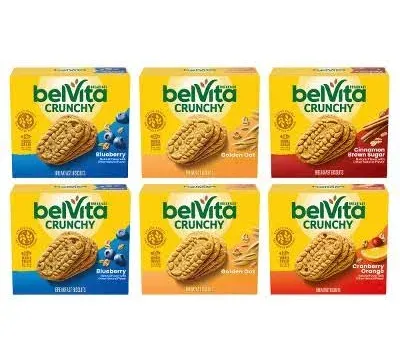 belVita Breakfast Biscuits Variety Pack, 4 Flavors, 6 Boxes of 5 Packs (30 Total Packs)