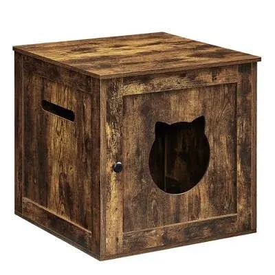 Cat Litter Box Furniture, Litter Box Enclosure Cabinet with Single Door, Indo...