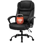 Big and Tall Office Chair 500lbs Wide Seat Ergonomic Desk Chair with Black