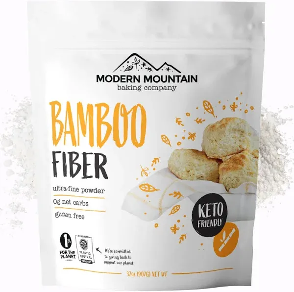 Modern Mountain Bamboo Fiber (2 lb) Keto Fiber for Keto and Low Carb Baking, 0g Net Carbs, Improves Texture of Keto Baking, Keto-Friendly, Gluten Free