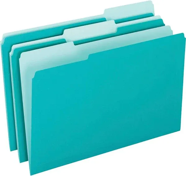 Pendaflex File Folders, Aqua (PFX421013AQU), Letter