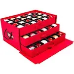 Santa's Bag 3 Drawer Ornament Storage Box - Red