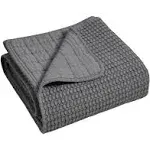 Levtex Home Mills Waffle Quilted Throw - Charcoal