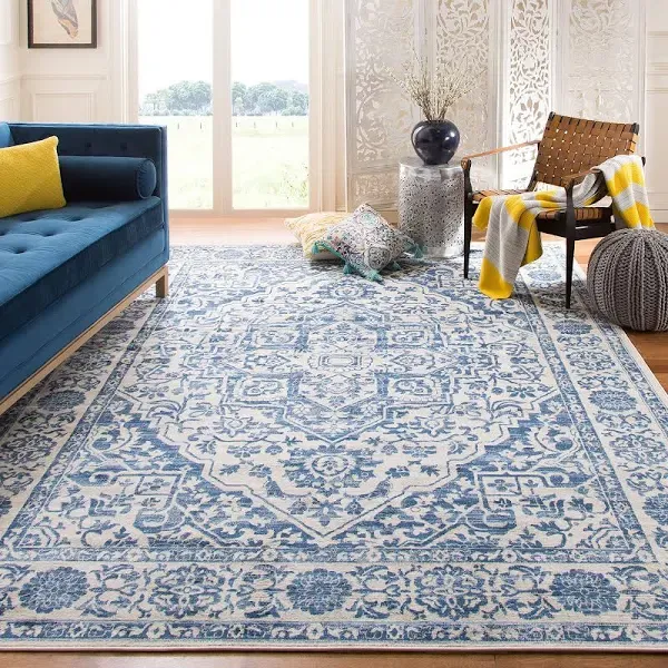 SAFAVIEH Brentwood BNT832M Navy/Light Grey Rug: Timeless Heirloom Style